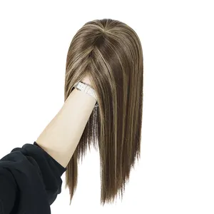 Vendita calda di capelli chiusura Topper toupet europei pezzi di capelli per le donne che si diradano la perdita di capelli capelli capelli capelli grigi