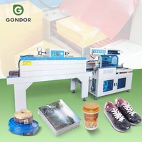 Machine d'emballage sous film rétractable semi-automatique pour boîte en carton, scelleuse de table en forme de L