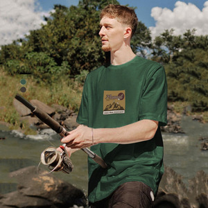 เสื้อยืดพิมพ์ลายภูเขาสำหรับฤดูใบไม้ผลิและฤดูร้อนปี 2026 ทรงหลวมทันสมัย แบรนด์ดัง เสื้อคอกลมเนื้อหนา - Product Image 2