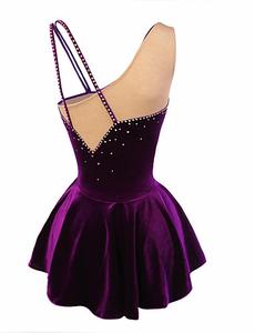 Kostum Skating lengan panjang, kostum Penampilan grosir, rok tari perut Leotards bermotif untuk - Product Image 2