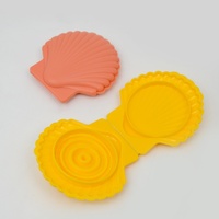 Boîtier à fards à paupières mini portable en plastique ABS coloré en forme de coquille, matériaux d'emballage cosmétique personnalisables, vente en gros