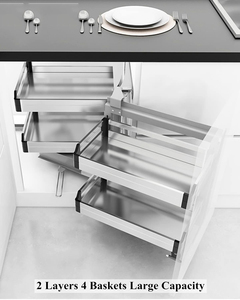 TKK <span class=keywords><strong>Accesorios</strong></span> <span class=keywords><strong>para</strong></span> <span class=keywords><strong>Muebles</strong></span> <span class=keywords><strong>de</strong></span> <span class=keywords><strong>Cocina</strong></span> <span class=keywords><strong>de</strong></span> Estilo Moderno Unidad <span class=keywords><strong>de</strong></span> Despensa Extraíble Deslizante con Cierre Suave y Almacenamiento <span class=keywords><strong>para</strong></span> Gabinete Esquinero Mágico <span class=keywords><strong>de</strong></span> Cristal - Product Image 6