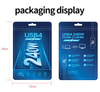 Câble USB4 Type-C 240W avec transfert de données 40 Gbit/s et prise en charge 8K60Hz, charge rapide TBT4 pour iPhone, MacBook et appareils mobiles