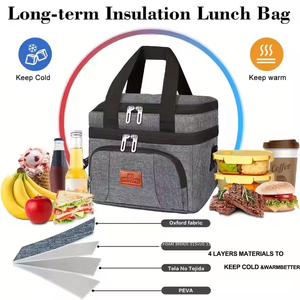 Mkw9012 नए डिजाइनर आउटडोर कूलर बैग पतला चिकन एल्यूमीनियम पन्नी इन्सुलेशन बैग पिंकनिक्स शिविर ऑक्सबैफोर्ड ताजा-कीपिंग फूड लंच बैग - Product Image 4