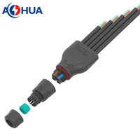 Connecteurs répartiteurs étanches à verrouillage par poussée, type Y 2 broches mâle-femelle, pour câbles multiples, pour éclairage LED, en nylon et PVC, de 1 à 5 sorties