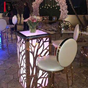 Boda bar muebles de marco de acero inoxidable luz LED de mesa de bar - Product Image 3