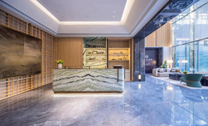 Bancone in Marmo Verde Moderno Shangri <span class=keywords><strong>La</strong></span> Jade Personalizzabile di Lusso con Garanzia di 1 Anno per Reception di Hotel - Product Image 3