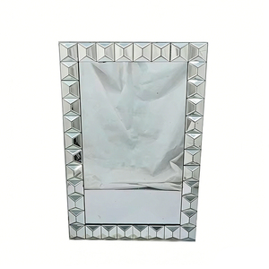 Modern <strong>Rectangular</strong> Multi-Facet Glass <strong>Wall</strong> <strong>Mirror</strong> WXM-1010 for Wedding Decor - Product Image 1
