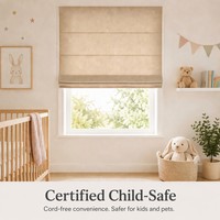 Persianas Romanas Inalámbricas Personalizadas, Fabricante OEM ODM, Cortinas Opacas para Ventanas, Persianas Romanas Seguras para Niños, Venta al por Mayor para Proyectos Hoteleros