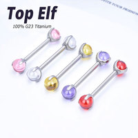 G23 ASTM F136 Titanium Industrial Nipple Piercing Labret Tongue Bar Ear Straight Barbell Piercing Body Jewelry