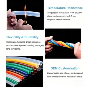 Manchon <span class=keywords><strong>isolant</strong></span> en silicone ignifuge UL94V-0, <span class=keywords><strong>tuyau</strong></span> en caoutchouc certifié ROHS/REACH/LFGB, tube en silicone résistant aux hautes températures - Product Image 3