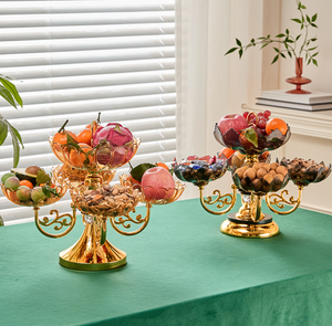 Plateau à fruits doré très vendu, <span class=keywords><strong>support</strong></span> à gâteau pour mariage, fête d'anniversaire, baby shower, <span class=keywords><strong>support</strong></span> de présentation pour fête, outils pour gâteaux - Product Image 2
