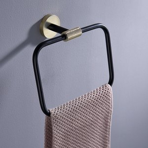 HONGDEC <span class=keywords><strong>Porte</strong></span>-<span class=keywords><strong>serviette</strong></span> mural noir, gain de place, <span class=keywords><strong>porte</strong></span>-<span class=keywords><strong>serviette</strong></span> de salle de bain, peut contenir une <span class=keywords><strong>serviette</strong></span>, idéal pour les petits meubles de salle de bain - Product Image 1