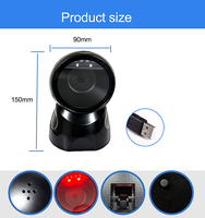 Escáner de Código de Barras de Escritorio Edoo D43, Lector de Códigos QR 2D Omnidireccional, Plataforma de Escaneo con Cable USB para Manos Libres, para Supermercados y Comercios Minoristas
