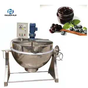 Machine de cuisson automatique en acier/marmite basculante pour la cuisson des aliments/bouilloire électrique chauffée au gaz avec mélangeur