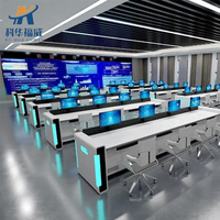 Console de contrôle en métal durable avec plateau compact en stratifié pour salle de commande et de contrôle