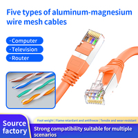 Kabel Patch CAT5E UTP Internet PVC Kawat Aluminium-Magnesium Oranye 1m-50m Kabel Jaringan Kawat Terpilin Pabrik MINGJIANG OEM