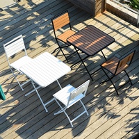 Ensemble table et chaises pliantes en fer avec garantie de 10 ans pour les cafés et le camping en plein air, meubles de style américain