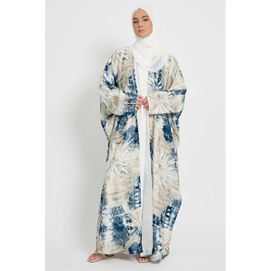 Abaya LEDUO Personalizada, Elegante, Estilo Boho, Estampado Tie Dye, Estilo Abierto, para Mujer, para Eid - Product Image 1