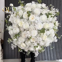 Nieuw design moderne grote zijden bloemenbal wit 80cm kunstmatig hoge kwaliteit luxe elegante tafeldecoratie bruiloft gangpad