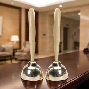 Campana de mano con mango de madera y construcción de madera y metal, fácil de sostener para la educación Orff |   Midex Orf-ZL-35 (2 Piezas) - Product Image 3