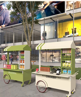 Chariot d'affichage de boissons de lait de fruit de poussée de main