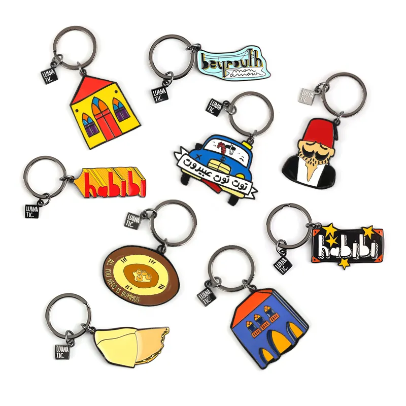 Low MOQ Custom Kawaii Cute Anime Promotion Designer Keyholder Keyring Key Holder Key Ring Custom Keychains Metal Key Chains