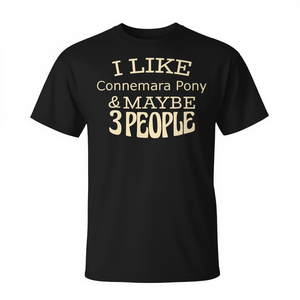 T-Shirt con Stampa Pony di Connemara e Minimal People per Adulti, Unisex, Manica Corta, Girocollo, in Cotone, Casual, Abbigliamento Promozionale - Product Image 2
