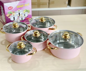Hot bán 10 cái Set thép không gỉ nồi súp bếp gas bếp cảm ứng với bìa cho khuyến mãi Cookware Set - Product Image 6