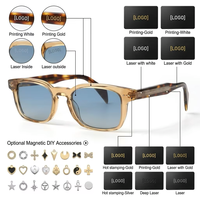 Lunettes de soleil de marque de luxe vintage pour hommes Lunettes de soleil polarisées classiques anti-éblouissement Lunettes de conduite en acétate avec visage en diamant