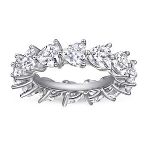 New Arrive Heart Cut Ring Earrings Necklace <b>Jewelry</b> <b>Sets</b> <b>Women</b> Rhodium Plated 925 Sterling Silver <b>Jewelry</b> <b>Sets</b> - Product Image 2