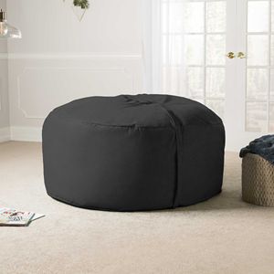 DB Jaxx Saxx 5 Foot <b>Black</b> Bean Bag Chair Comfortable Modern & Traditional Style <b>Foam</b> Filled Living Room Sofa Removable Cover - Product Image 5