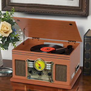 Audmic fabricant OEM ODM Vintage Bluetooth tourne-disque lecteur Cassette/FM/AM/<span class=keywords><strong>CD</strong></span>/MP3 lecteur de disque vinyle - Product Image 3