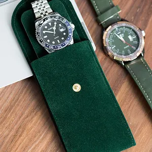 卸売ベルベット包装ポーチカスタムロゴベルベットバッグ腕時計ベルベットポーチバッグ