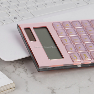 Huisen-calculadora acrílica de escritorio, elegante pantalla LCD de 12 dígitos, oro rosa - Product Image 4