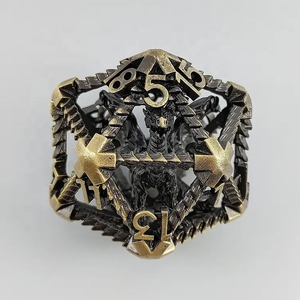 Dado poliédrico hueco de 40 mm con diseño de dragón y D20 para juegos de mesa DND - Product Image 2