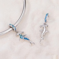 Breloques Pendentifs Poisson en Argent 925 OEM, Émail, Plaqué Or, pour Fabrication de Bijoux, Vente en Gros, Breloque Animal 3D pour Bracelet et Collier