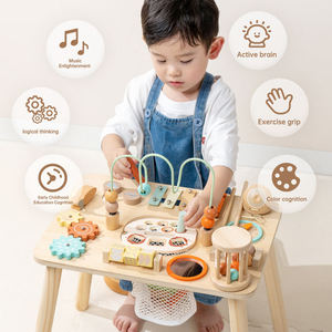 <span class=keywords><strong>Table</strong></span> d'activités Montessori en bois Qiaike 13-en-1 pour tout-petits, jouet d'apprentissage sensoriel, centre <span class=keywords><strong>de</strong></span> jeu éducatif pour enfants, OEM ODM - Product Image 2