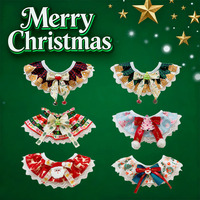 Zoyi Pet Nouvelle Bandana de Noël en Dentelle Réglable pour Animaux de Compagnie, Accessoire Festif pour Collier de Chat et Chien de Petite et Moyenne Taille, Décoration de Fêtes