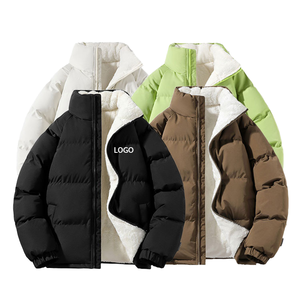 Custom Made Logo Down Puffer <b>Jacket</b> for Men New Arrival Thick Winter Warm Reversible Stand Collar Breathable Fabric - Product Image 6