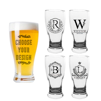 Lot de chopes à bière classiques personnalisables avec logo, pour hommes, verrerie de bar, 350 ml, 440 ml, verre à bière transparent