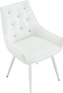 Crocodile Pattern Premium PU Leather Modern Accent <b>Chair</b> for Home Office Diamond Decor Backrest Chrome <b>Silver</b> Metal Legs - Product Image 3