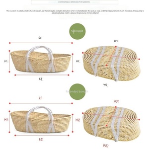 Panier de Moïse tissé à la main pour bébé, <span class=keywords><strong>lit</strong></span> portable avec matelas en éponge douce, coussin textile et cadre de support - Product Image 5