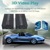Venta caliente 60M Extender RJ45 HDMI USB2.0 KVM Video Extender Over Single Cat6 Cat7 3D 1080P HDMI Network 60M