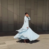 Nouvelle Robe Longue Modeste pour Femme 2026, Manches Longues, Jupe Évasée, Élégante, Abaya Islamique, Kaftan, Robe de Soirée