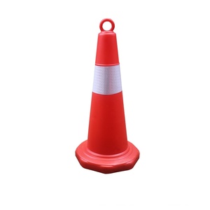 Bán Buôn <span class=keywords><strong>Mini</strong></span> EVA Cao Su Nhựa Giao Thông Đường Bộ An Toàn Cone 600Mm 700Mm 900Mm Cơ Sở Màu Đen Màu Đỏ Cam Giao Thông Cone Với Phản Quang - Product Image 4