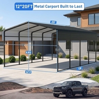 Abri de voiture industriel en acier 12x20, bâtiment de garage métallique sur mesure, vente en gros, fabricant de abris de voiture de haute qualité