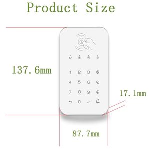 KONLEN 433Mhz Teclado táctil inalámbrico Desarmar Contraseña Teclado para Tuya Smart <span class=keywords><strong>Home</strong></span> <span class=keywords><strong>Security</strong></span> 2G 4G Sistema de alarma GSM - Product Image 4