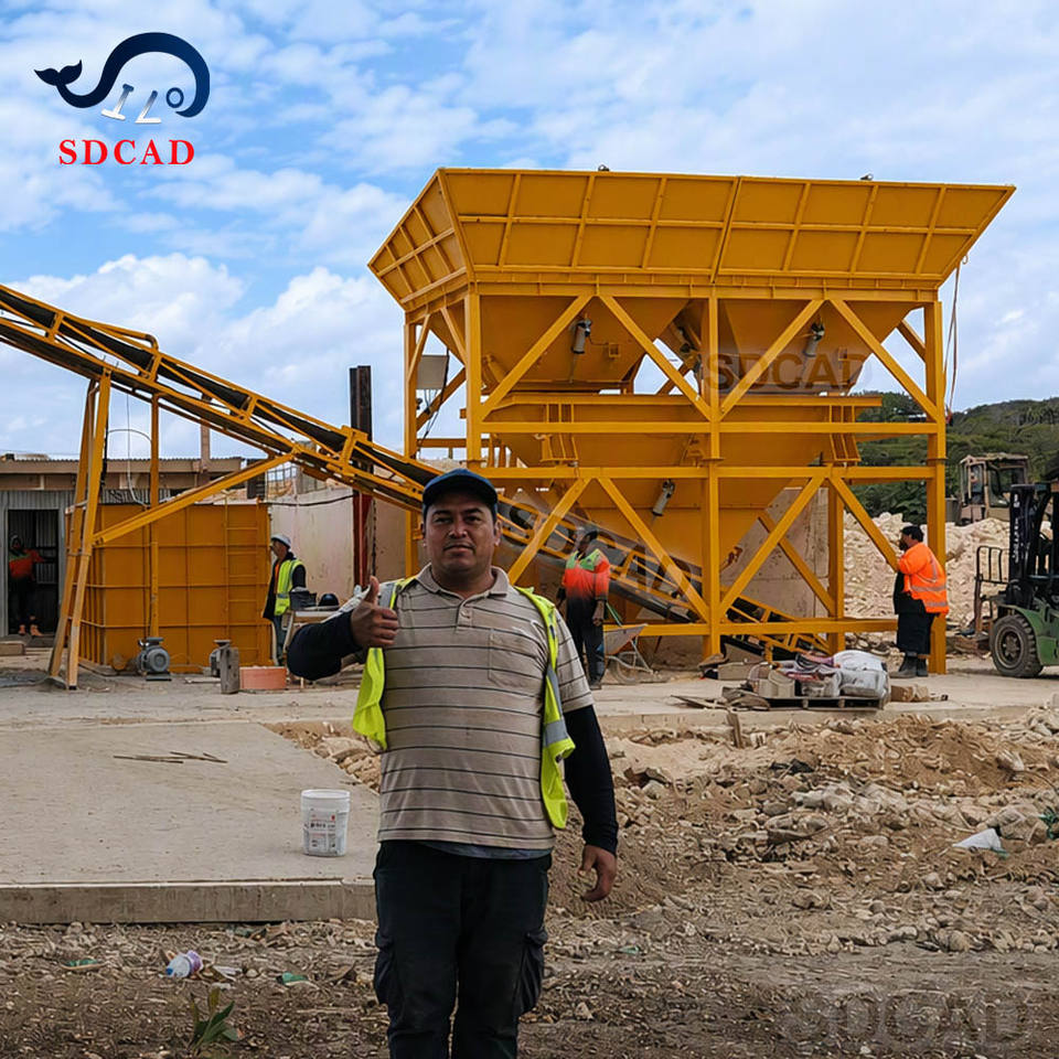 Machine Batching And Mixing Towable Mobile Dry Batching Concrete Plant Semi Trailer Concrete Mixing ...