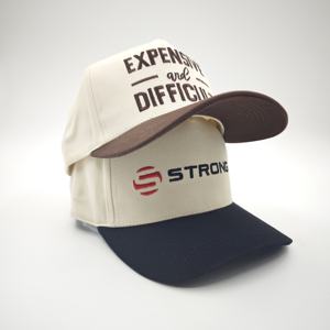 Custom Logo Embroidered Oxford Dobby Curved Brim a Frame Sport 5 Panel Two Tone Baseball <b>Hat</b> - Product Image 4